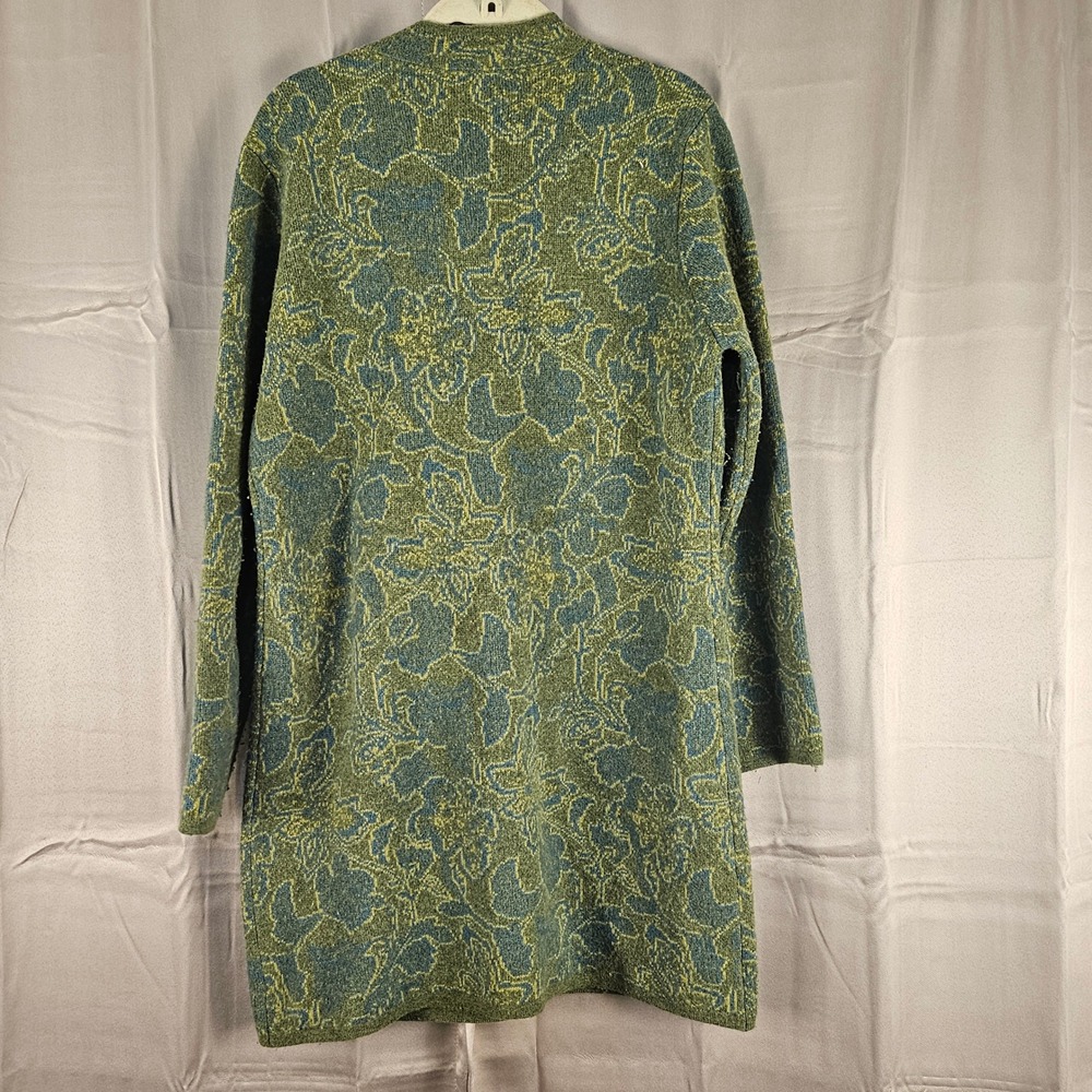 Sundance Green Merino Wool Blend Spanish Moss Long Cardigan Sweater PS Petite Sm - Picture 2 of 3